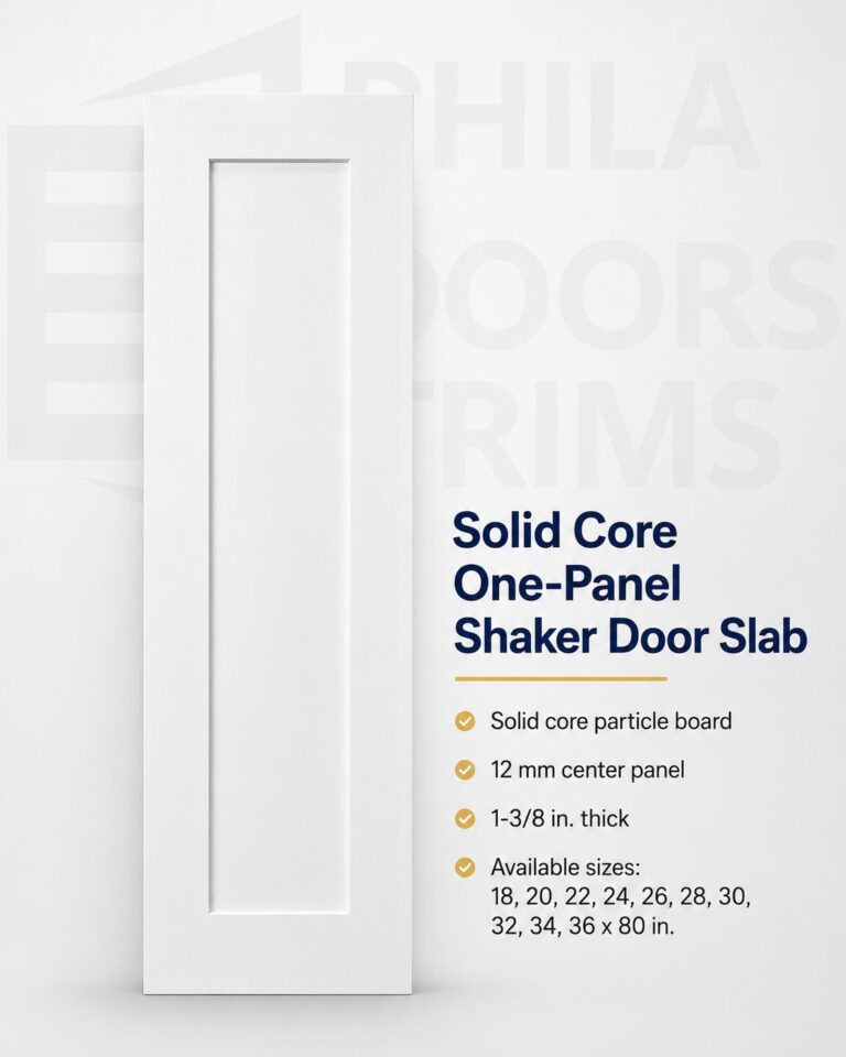 One-Panel Shaker Solid Core Interior Door Slab