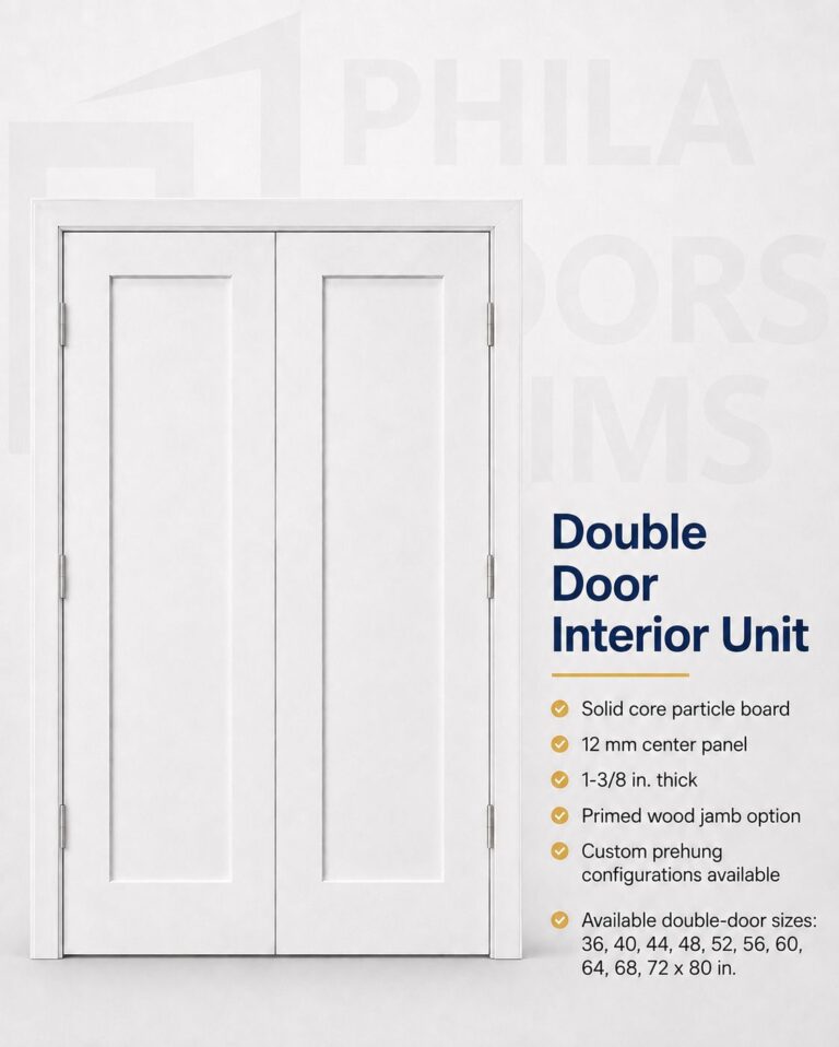 One-Panel Shaker Solid Core Interior Double Door