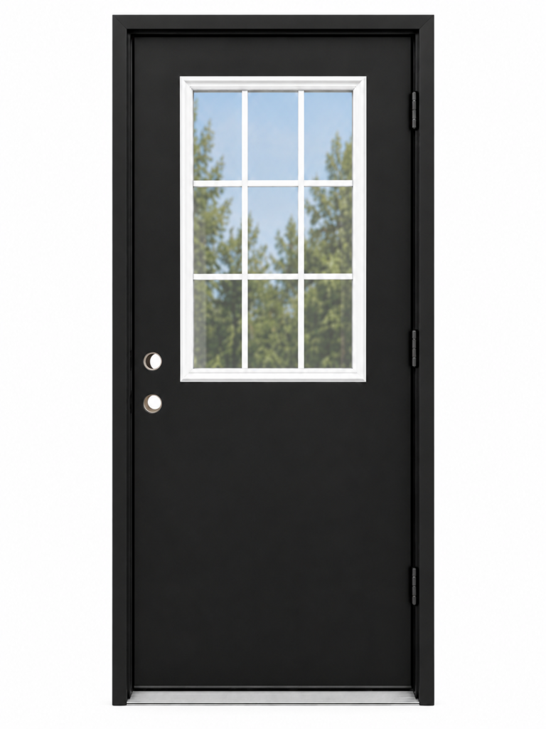 Fiberglass Exterior Door With 9 Lite Glass