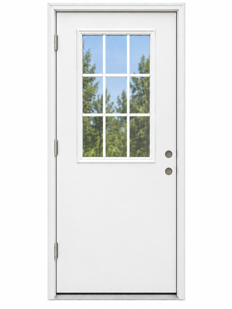 Fiberglass Exterior Door With 9 Lite Glass