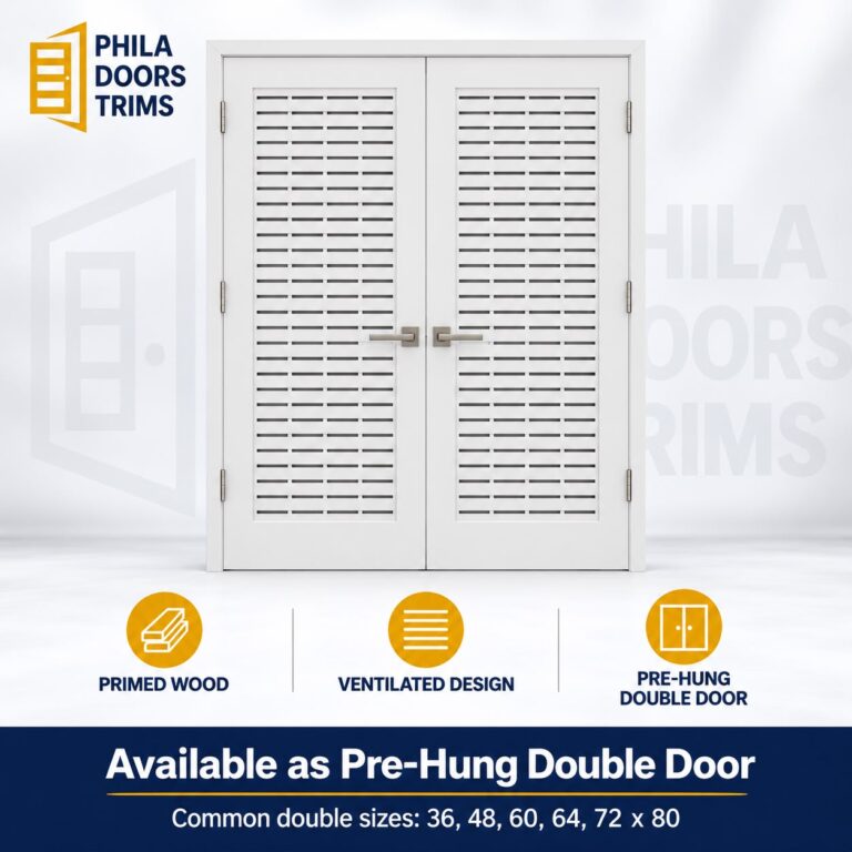 Louver Primed Interior Double Door